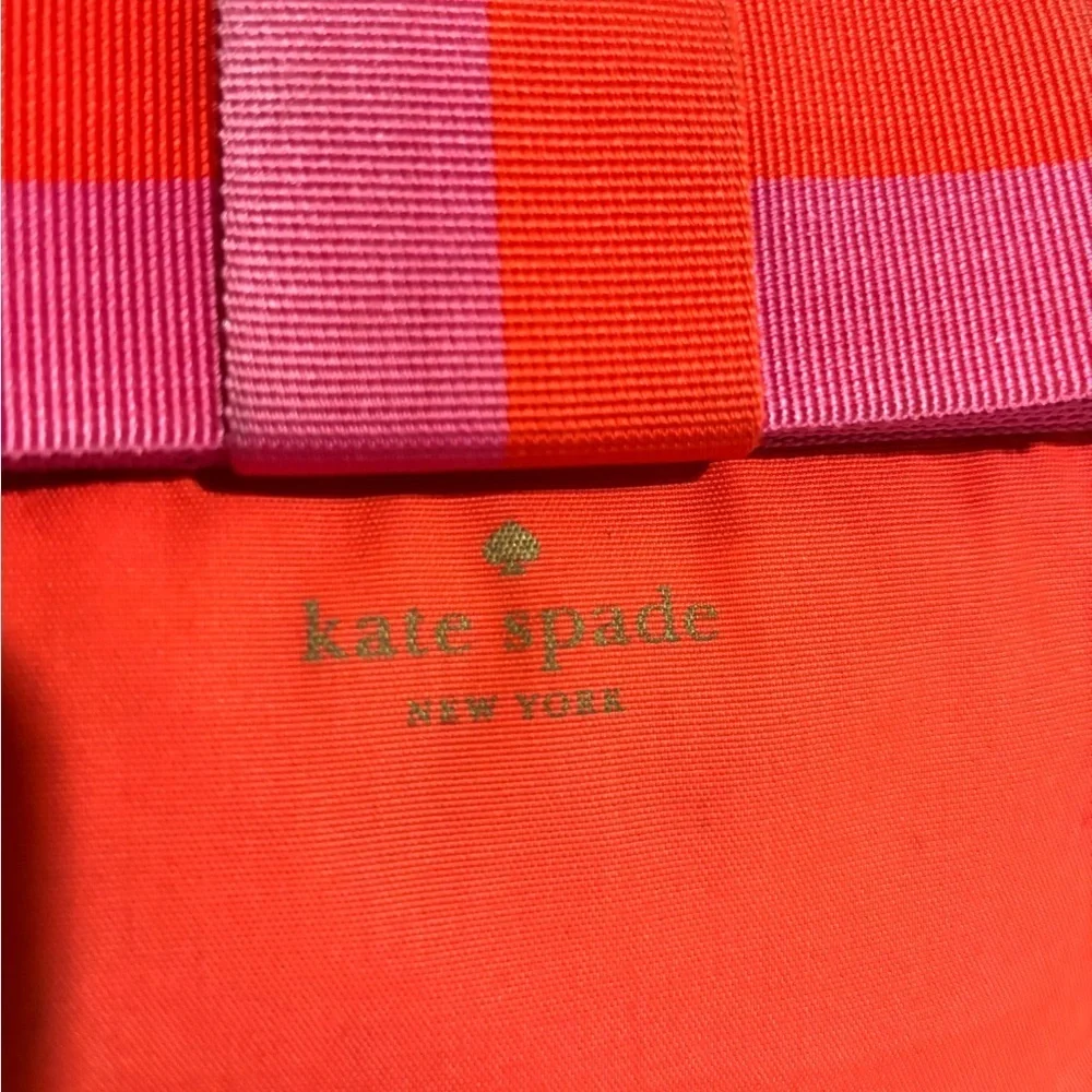 Kate spade orange & pink canvas crossbody handbag - Picture 3 of 11
